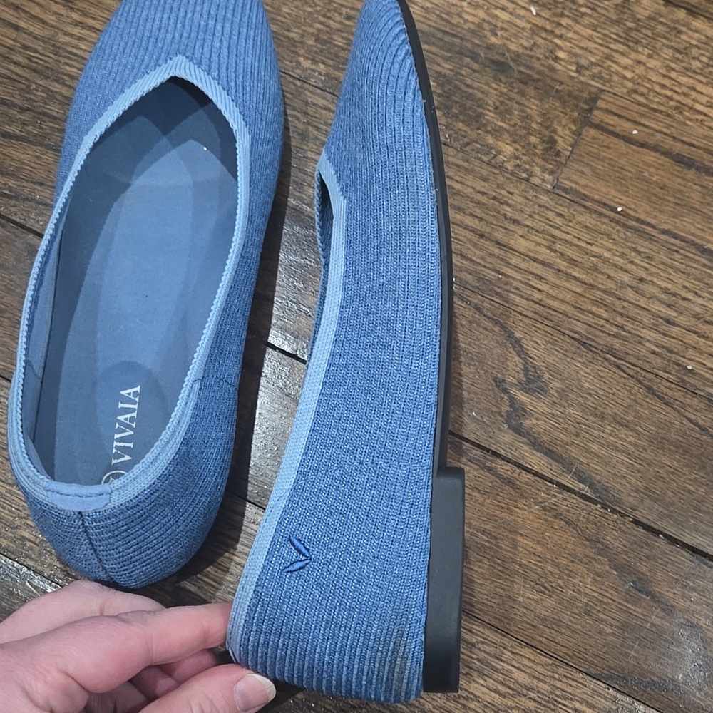 Vivaia Sqaure Toe V cut Margot Denim Blue size 38.5 - Picture 4 of 10